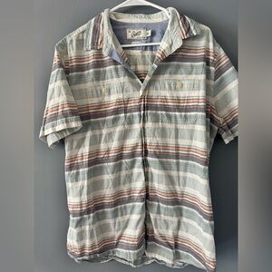 Grayers Striped Casual Button-Down Shirt - Blue, Red, Gray